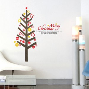 [우드스티커] 크리스마스트리03 (컬러완제품)  나무 시즌 입체우드 월데코  포인트 집꾸미기 벽장식