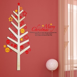 [우드스티커] 크리스마스트리03 (반제품)  나무 시즌 입체우드 월데코  포인트 집꾸미기 벽장식