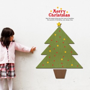[우드스티커] 크리스마스트리01 (컬러완제품) 나무 시즌 아트월 우드월 셀프인테리어 스카시 나무스티커