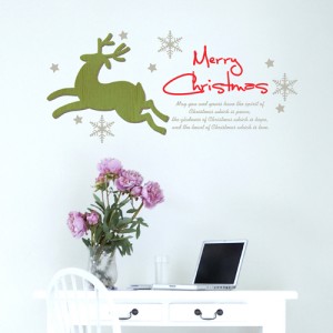 [우드스티커] 크리스마스커밍 (컬러완제품)  캐릭터 사슴 시즌 입체우드 월데코  포인트 집꾸미기 벽장식