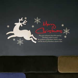[우드스티커] 크리스마스커밍 (반제품)  캐릭터 사슴 시즌 입체우드 월데코  포인트 집꾸미기 벽장식