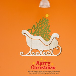 [우드스티커] 크리스마스썰매 (반제품)  타이포 선물 입체우드 월데코  포인트 집꾸미기 벽장식
