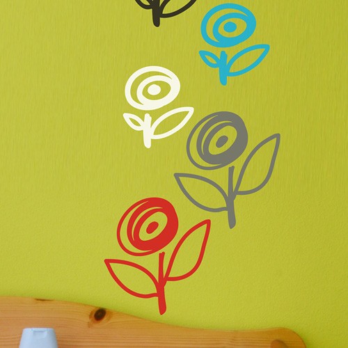 사탕꽃 (꽃3개) 포인트 데코 스티커