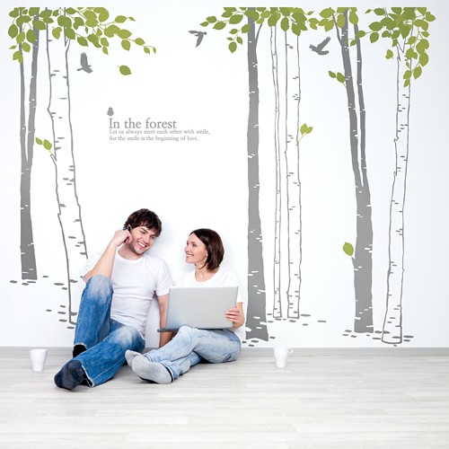 나무의꿈 (자작나무7그루) 포인트 데코 스티커