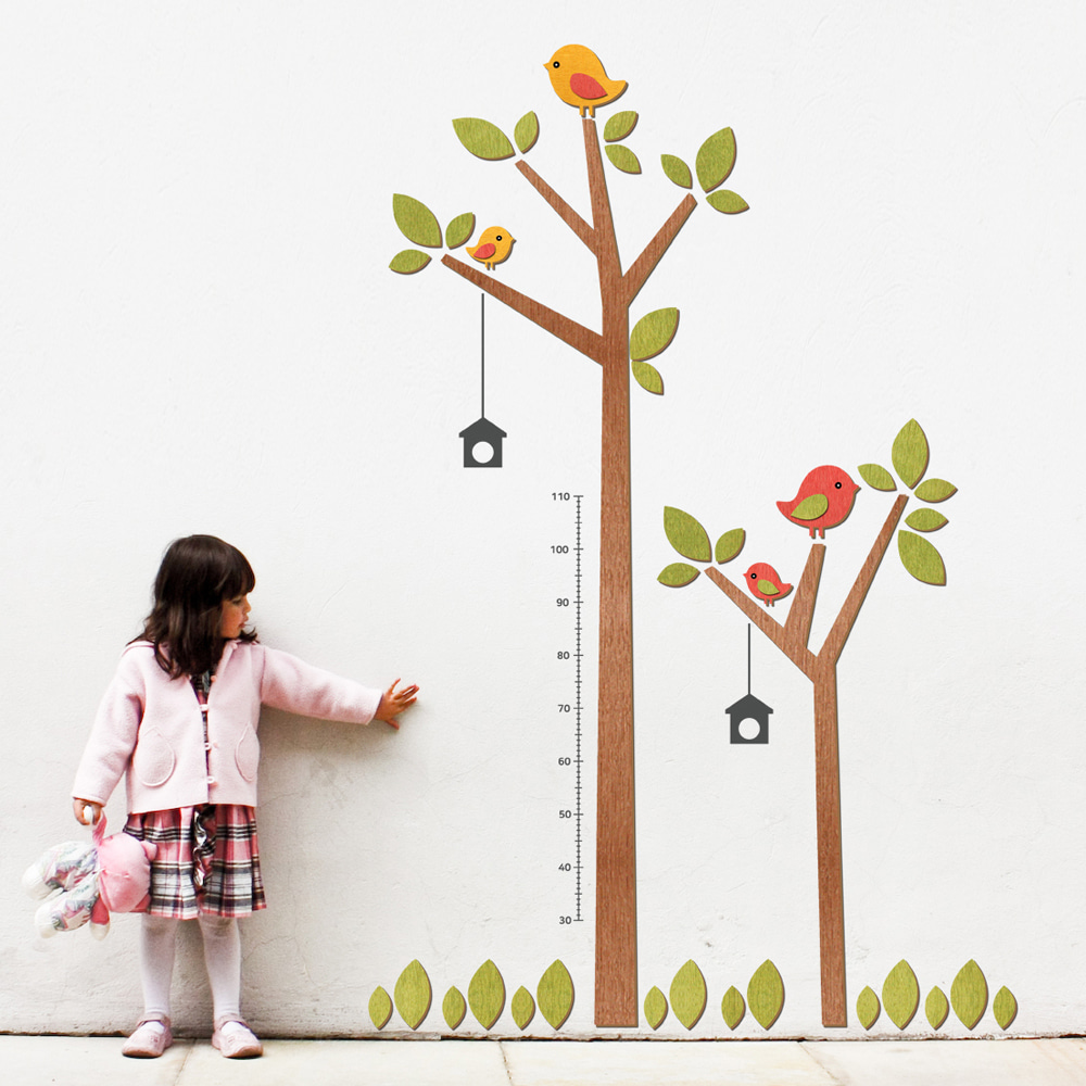 우드스티커 키재기나무 (컬러완제품) 교실환경꾸미기 어린이집환경정리