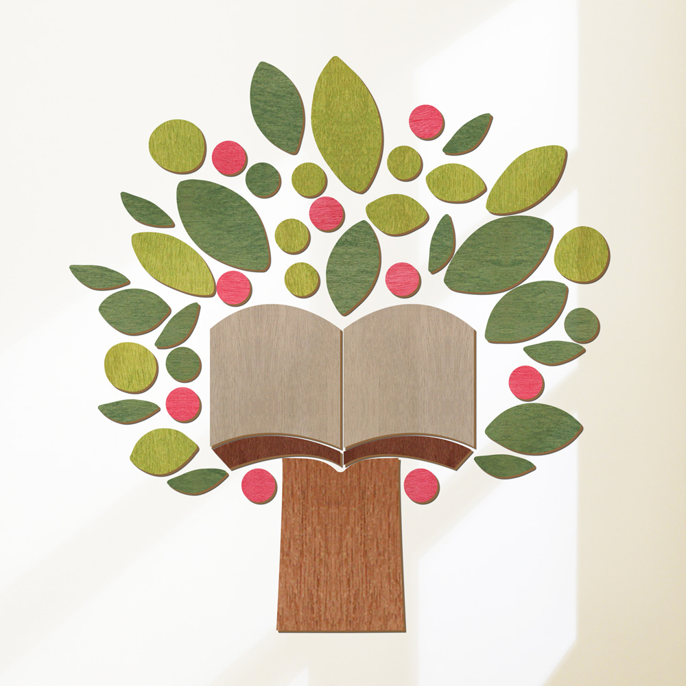 우드스티커 책나무 (컬러완제품) 어린이집 환경구성 유치원환경구성